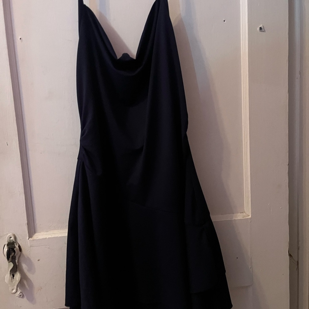 SHEIN Blue Backless Sundress with Sleeveless Design and Cowl Neck for Night Out
